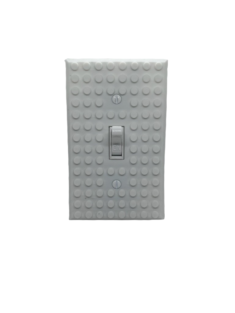 Brick Wall Plate, Single Toggle Light Switch Cover for Kids Bedroom, Game Room, 1-Gang