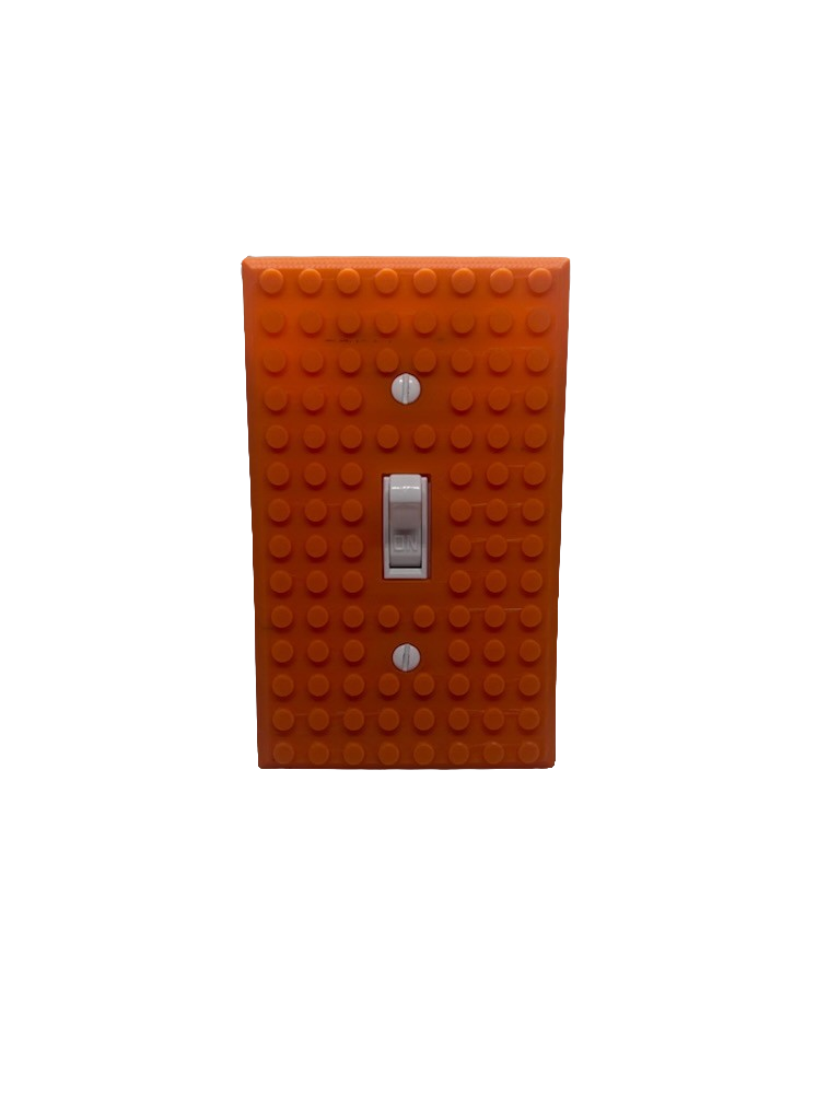 Brick Wall Plate, Single Toggle Light Switch Cover for Kids Bedroom, Game Room, 1-Gang