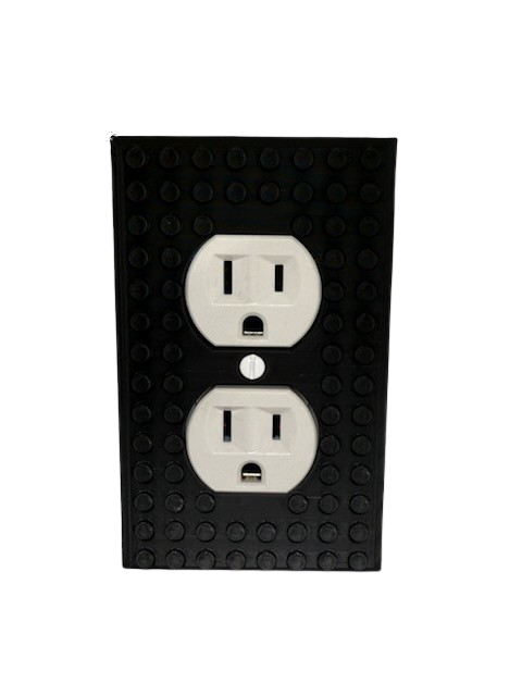 Brick Wall Plate, Electrical Outlet Cover for Kids Bedroom, Game Room, 1-Gang