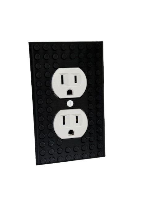 Brick Wall Plate, Electrical Outlet Cover for Kids Bedroom, Game Room, 1-Gang