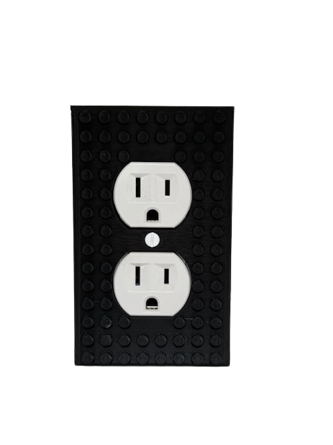 Brick Wall Plate, Electrical Outlet Cover for Kids Bedroom, Game Room, 1-Gang