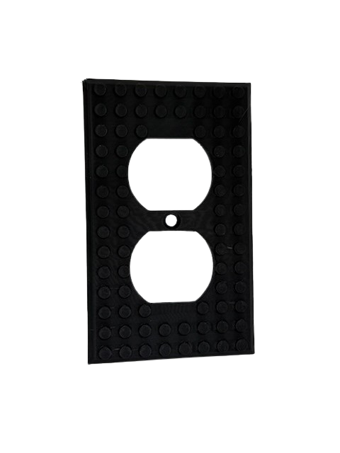 Brick Wall Plate, Electrical Outlet Cover for Kids Bedroom, Game Room, 1-Gang