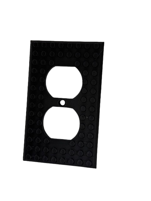 Brick Wall Plate, Electrical Outlet Cover for Kids Bedroom, Game Room, 1-Gang