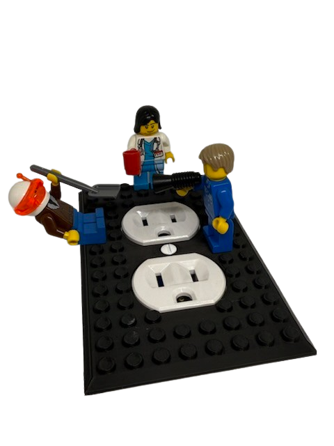 Brick Wall Plate, Electrical Outlet Cover for Kids Bedroom, Game Room, 1-Gang