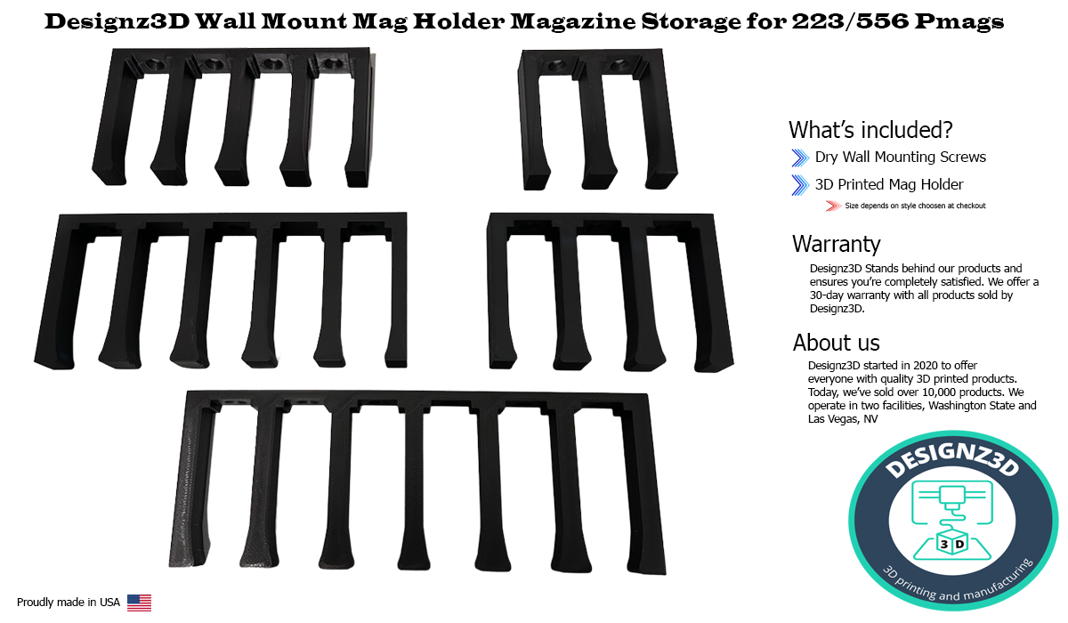 AR 15 .223/5.56 Pmag, lancer, ultimag, +more, Fusion™ Mag Storage, Wall Mount Holder