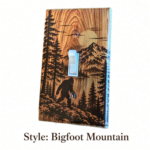 Designz3D Rustic Light Switch Cover Plate – Decorative Wood Grain Single Toggle Wall Plate, Farmhouse Cabin Lodge Country Home Decor, Wildlife, Mountain, Hunting & Outdoor Designs – Multiple Styles