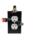 Brick Wall Plate, Electrical Outlet Cover for Kids Bedroom, Game Room, 1-Gang