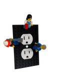 Brick Wall Plate, Electrical Outlet Cover for Kids Bedroom, Game Room, 1-Gang